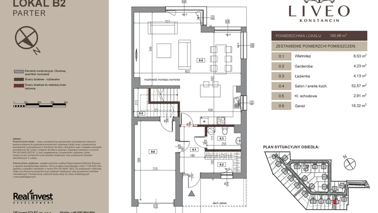 Rzut - Dom na sprzedaż 5 pokoi o powierzchni 160,66 m² - numer B2 w Liveo Konstancin