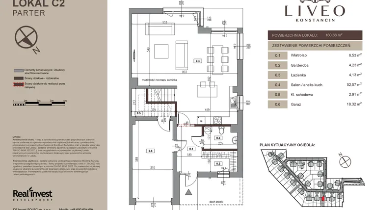 Rzut - Dom na sprzedaż 5 pokoi o powierzchni 160,66 m² - numer C2 w Liveo Konstancin