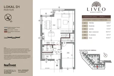 Rzut - Dom na sprzedaż 5 pokoi o powierzchni 160,66 m² - numer D1 w Liveo Konstancin