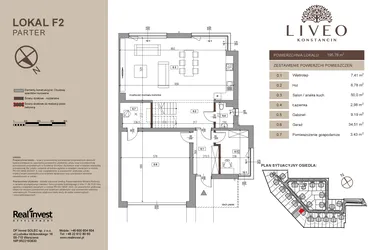 Rzut - Dom na sprzedaż 5 pokoi o powierzchni 195,78 m² - numer F2 w Liveo Konstancin