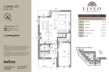 Rzut - Dom na sprzedaż 5 pokoi o powierzchni 160,66 m² - numer C1 w Liveo Konstancin