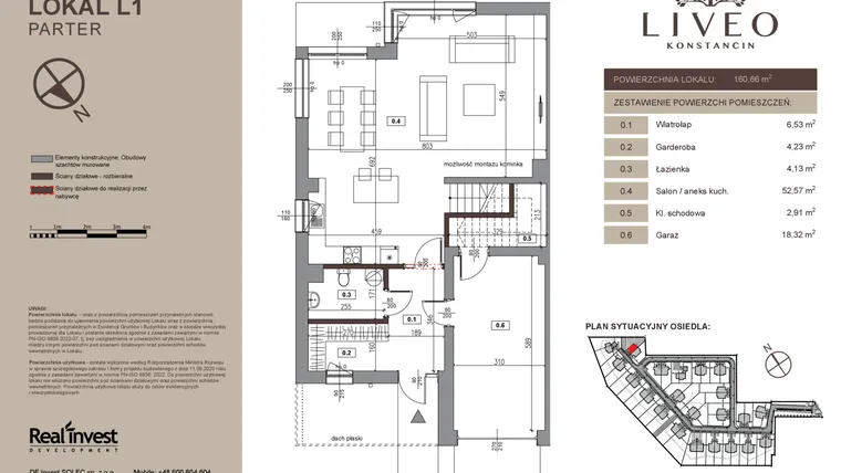 Rzut - Dom na sprzedaż 5 pokoi o powierzchni 160,66 m² - numer L1 w Liveo Konstancin