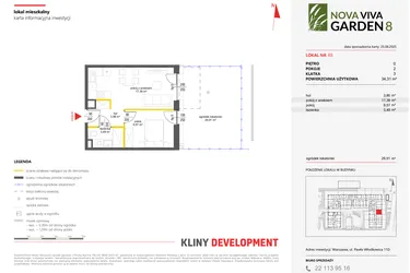 Rzut - Mieszkanie na sprzedaż 2 pokoje o powierzchni 34,31 m² - numer 65 w Nova Viva Garden 8