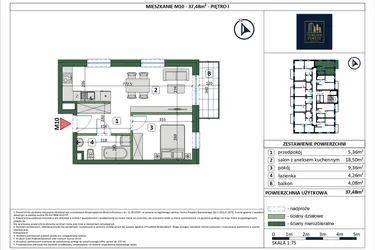 Rzut - Mieszkanie na sprzedaż 3 pokoje o powierzchni 53,21 m² - numer 10 w Osiedle przy Sportowej etap III