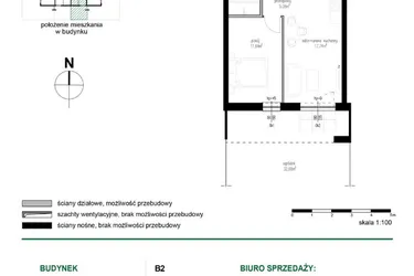 Rzut - Mieszkanie na sprzedaż 2 pokoje o powierzchni 38,32 m² - numer M4 w Wędrowna II