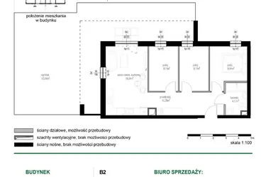Rzut - Mieszkanie na sprzedaż 4 pokoje o powierzchni 57,76 m² - numer M8 w Wędrowna II