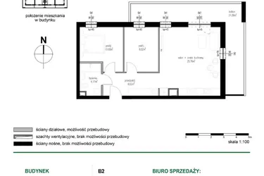 Rzut - Mieszkanie na sprzedaż 3 pokoje o powierzchni 58,16 m² - numer M25 w Wędrowna II