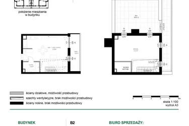 Rzut - Mieszkanie na sprzedaż 1 pokój o powierzchni 65,48 m² - numer M26 w Wędrowna II