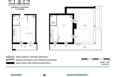 Rzut - Mieszkanie na sprzedaż 1 pokój o powierzchni 65,48 m² - numer M28 w Wędrowna II