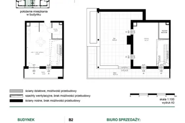 Rzut - Mieszkanie na sprzedaż 1 pokój o powierzchni 65,48 m² - numer M29 w Wędrowna II
