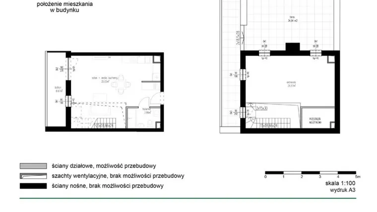 Rzut - Mieszkanie na sprzedaż 1 pokój o powierzchni 65,48 m² - numer M31 w Wędrowna II