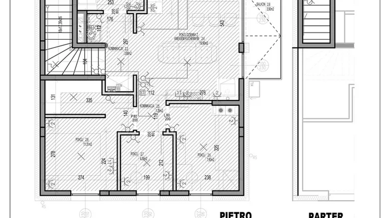 Rzut - Mieszkanie na sprzedaż 4 pokoje o powierzchni 53,98 m² - numer J2.2 w HEJ! Baniocha J