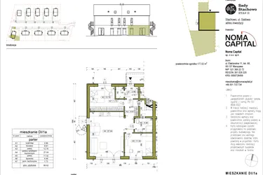 Rzut - Mieszkanie na sprzedaż 3 pokoje o powierzchni 66,84 m² - numer DI.1a w Sady Stachowo etap II