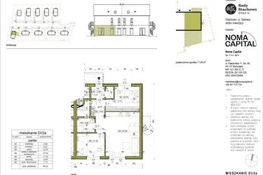 Rzut - Mieszkanie na sprzedaż 3 pokoje o powierzchni 66,84 m² - numer DI.2a w Sady Stachowo etap II