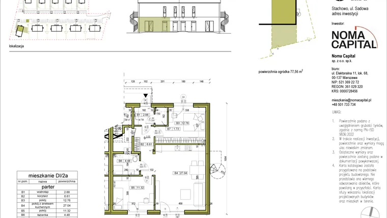 Rzut - Mieszkanie na sprzedaż 3 pokoje o powierzchni 66,84 m² - numer DI.2a w Sady Stachowo etap II