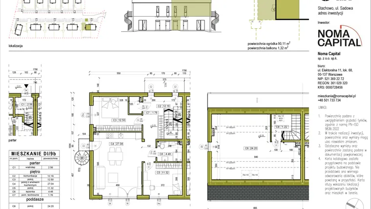 Rzut - Mieszkanie na sprzedaż 4 pokoje o powierzchni 97,34 m² - numer DI.9b w Sady Stachowo etap II