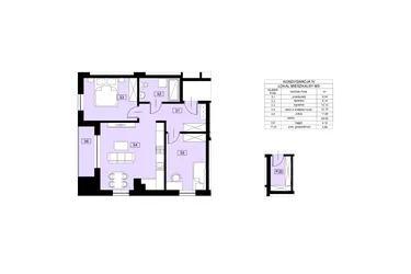 Rzut - Mieszkanie na sprzedaż 3 pokoje o powierzchni 59,65 m² - numer M3 w Nowy Świat 22