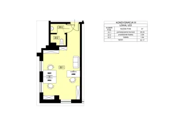 Rzut - Lokal użytkowy na sprzedaż 1 pokój o powierzchni 32,17 m² - numer U22 w Nowy Świat 22