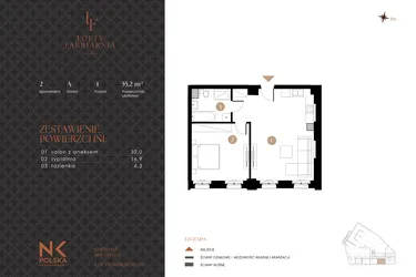 Rzut - Mieszkanie na sprzedaż 2 pokoje o powierzchni 55,2 m² - numer 2 w Lofty Farbiarnia