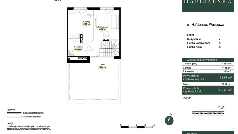 Rzut - Dom na sprzedaż 5 pokoi o powierzchni 100,35 m² - numer J1 w Hafciarska