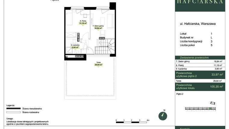 Rzut - Dom na sprzedaż 5 pokoi o powierzchni 100,35 m² - numer L1 w Hafciarska