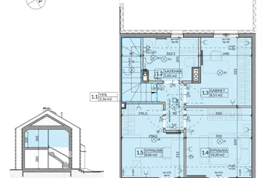 Rzut - Dom na sprzedaż 4 pokoje o powierzchni 77,26 m² - numer 19 w Ahoj Pogórze etap 2 i 3