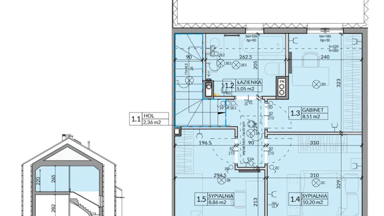 Rzut - Dom na sprzedaż 4 pokoje o powierzchni 77,26 m² - numer 19 w Ahoj Pogórze etap 2 i 3