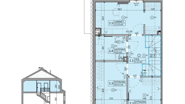 Rzut - Dom na sprzedaż 4 pokoje o powierzchni 85,77 m² - numer 20 w Ahoj Pogórze etap 2 i 3