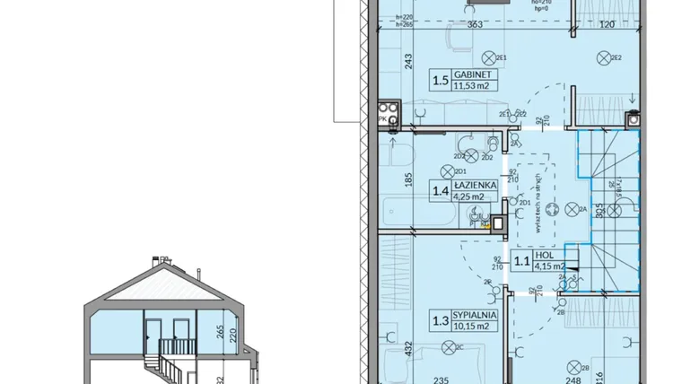 Rzut - Dom na sprzedaż 4 pokoje o powierzchni 85,77 m² - numer 20 w Ahoj Pogórze etap 2 i 3
