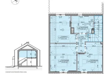 Rzut - Dom na sprzedaż 4 pokoje o powierzchni 77,26 m² - numer 18 w Ahoj Pogórze etap 2 i 3
