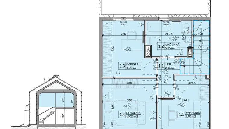 Rzut - Dom na sprzedaż 4 pokoje o powierzchni 77,26 m² - numer 18 w Ahoj Pogórze etap 2 i 3