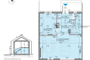 Rzut - Dom na sprzedaż 4 pokoje o powierzchni 77,26 m² - numer 18 w Ahoj Pogórze etap 2 i 3