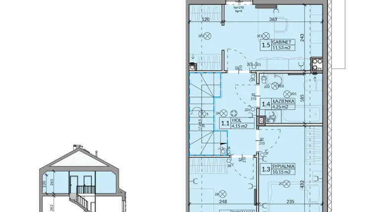 Rzut - Dom na sprzedaż 4 pokoje o powierzchni 85,77 m² - numer 25 w Ahoj Pogórze etap 2 i 3