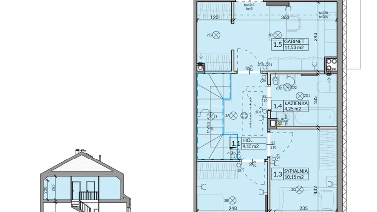 Rzut - Dom na sprzedaż 4 pokoje o powierzchni 85,77 m² - numer 25 w Ahoj Pogórze etap 2 i 3