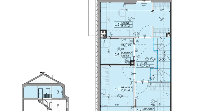 Rzut - Dom na sprzedaż 4 pokoje o powierzchni 85,77 m² - numer 28 w Ahoj Pogórze etap 2 i 3
