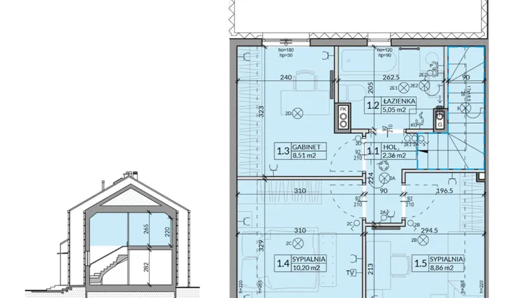 Rzut - Dom na sprzedaż 4 pokoje o powierzchni 77,26 m² - numer 26 w Ahoj Pogórze etap 2 i 3