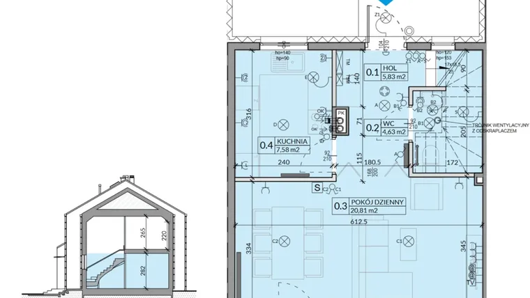 Rzut - Dom na sprzedaż 4 pokoje o powierzchni 77,26 m² - numer 26 w Ahoj Pogórze etap 2 i 3