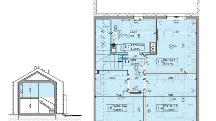 Rzut - Dom na sprzedaż 4 pokoje o powierzchni 77,26 m² - numer 27 w Ahoj Pogórze etap 2 i 3