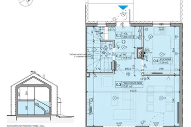 Rzut - Dom na sprzedaż 4 pokoje o powierzchni 77,26 m² - numer 27 w Ahoj Pogórze etap 2 i 3