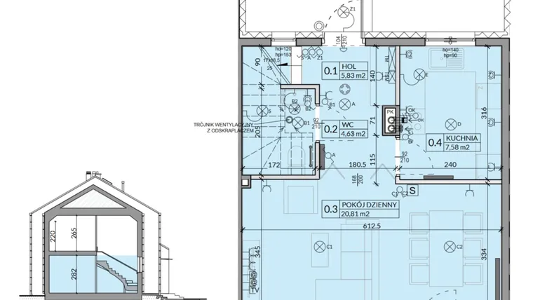 Rzut - Dom na sprzedaż 4 pokoje o powierzchni 77,26 m² - numer 27 w Ahoj Pogórze etap 2 i 3
