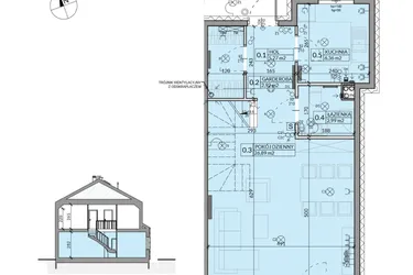 Rzut - Dom na sprzedaż 4 pokoje o powierzchni 85,77 m² - numer 37 w Ahoj Pogórze etap 2 i 3