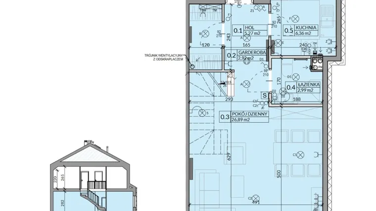 Rzut - Dom na sprzedaż 4 pokoje o powierzchni 85,77 m² - numer 37 w Ahoj Pogórze etap 2 i 3