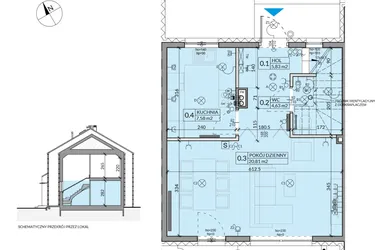 Rzut - Dom na sprzedaż 4 pokoje o powierzchni 77,26 m² - numer 34 w Ahoj Pogórze etap 2 i 3