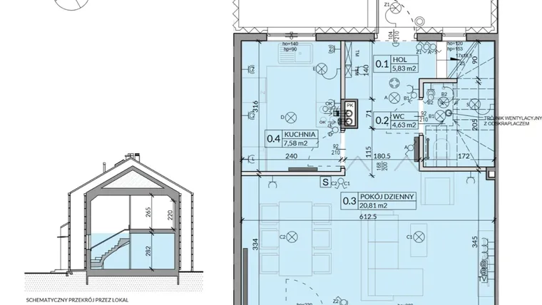 Rzut - Dom na sprzedaż 4 pokoje o powierzchni 77,26 m² - numer 34 w Ahoj Pogórze etap 2 i 3