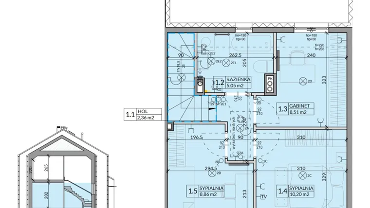 Rzut - Dom na sprzedaż 4 pokoje o powierzchni 77,26 m² - numer 35 w Ahoj Pogórze etap 2 i 3