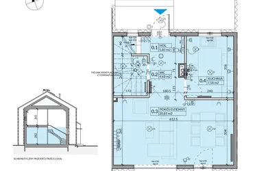 Rzut - Dom na sprzedaż 4 pokoje o powierzchni 77,26 m² - numer 39 w Ahoj Pogórze etap 2 i 3