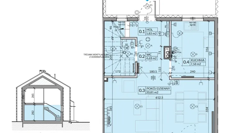 Rzut - Dom na sprzedaż 4 pokoje o powierzchni 77,26 m² - numer 39 w Ahoj Pogórze etap 2 i 3