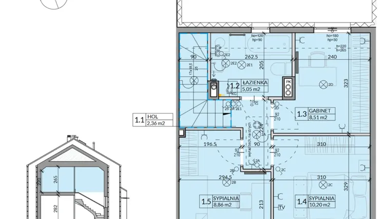 Rzut - Dom na sprzedaż 4 pokoje o powierzchni 77,26 m² - numer 39 w Ahoj Pogórze etap 2 i 3