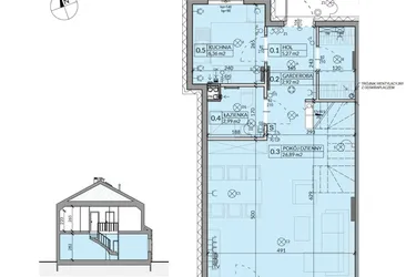 Rzut - Dom na sprzedaż 4 pokoje o powierzchni 85,77 m² - numer 40 w Ahoj Pogórze etap 2 i 3