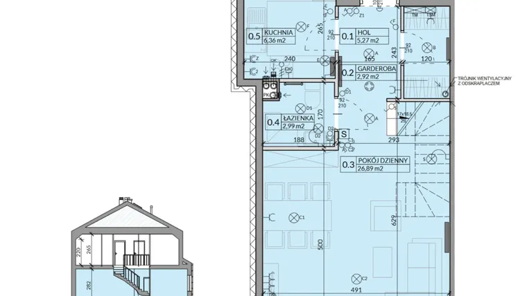 Rzut - Dom na sprzedaż 4 pokoje o powierzchni 85,77 m² - numer 40 w Ahoj Pogórze etap 2 i 3